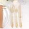 24 Gold Glittered Clear Heavy Duty Plastic Cutlery Party Events Home Tableware